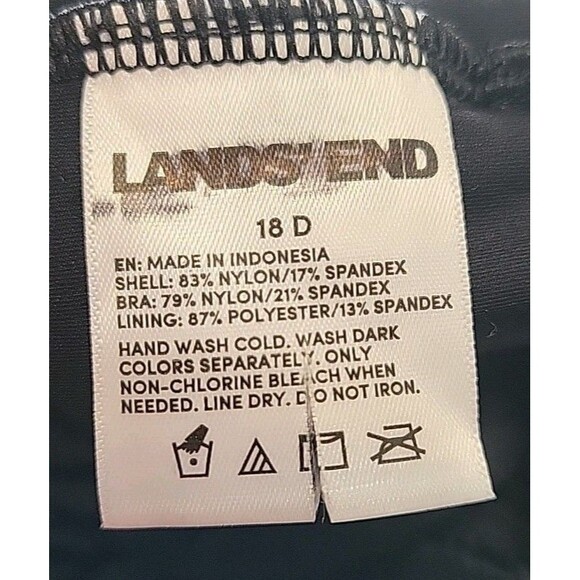 Lands' End Women's 18D Black Tankini Top Swim XL Side Tie Solid V-Neck S1029 - Picture 9 of 9